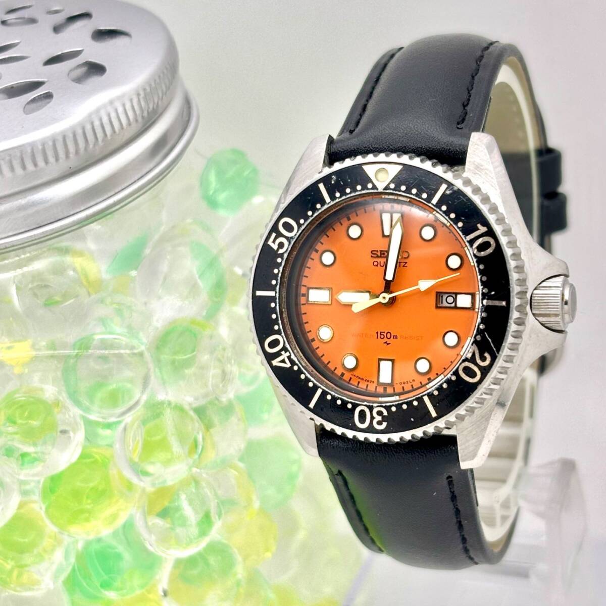 【新品電池】SEIKO セイコー シルバー オレンジ ダイバー 150M デイト 2625-0010 新品ベルト拍卖