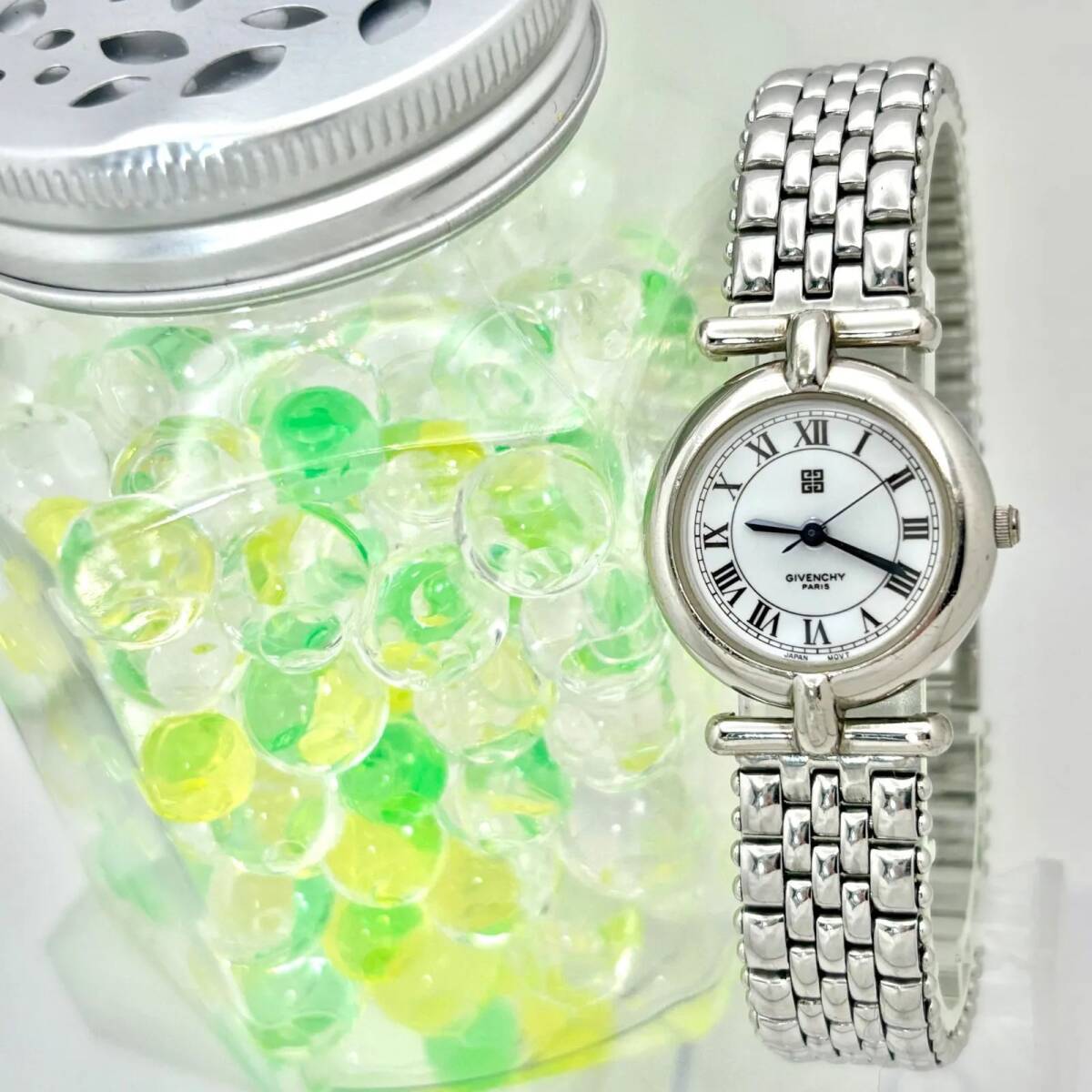 【新品電池】GIVENCHY ジバンシー レディース 腕時計 シルバー ローマン 純正ベルト拍卖