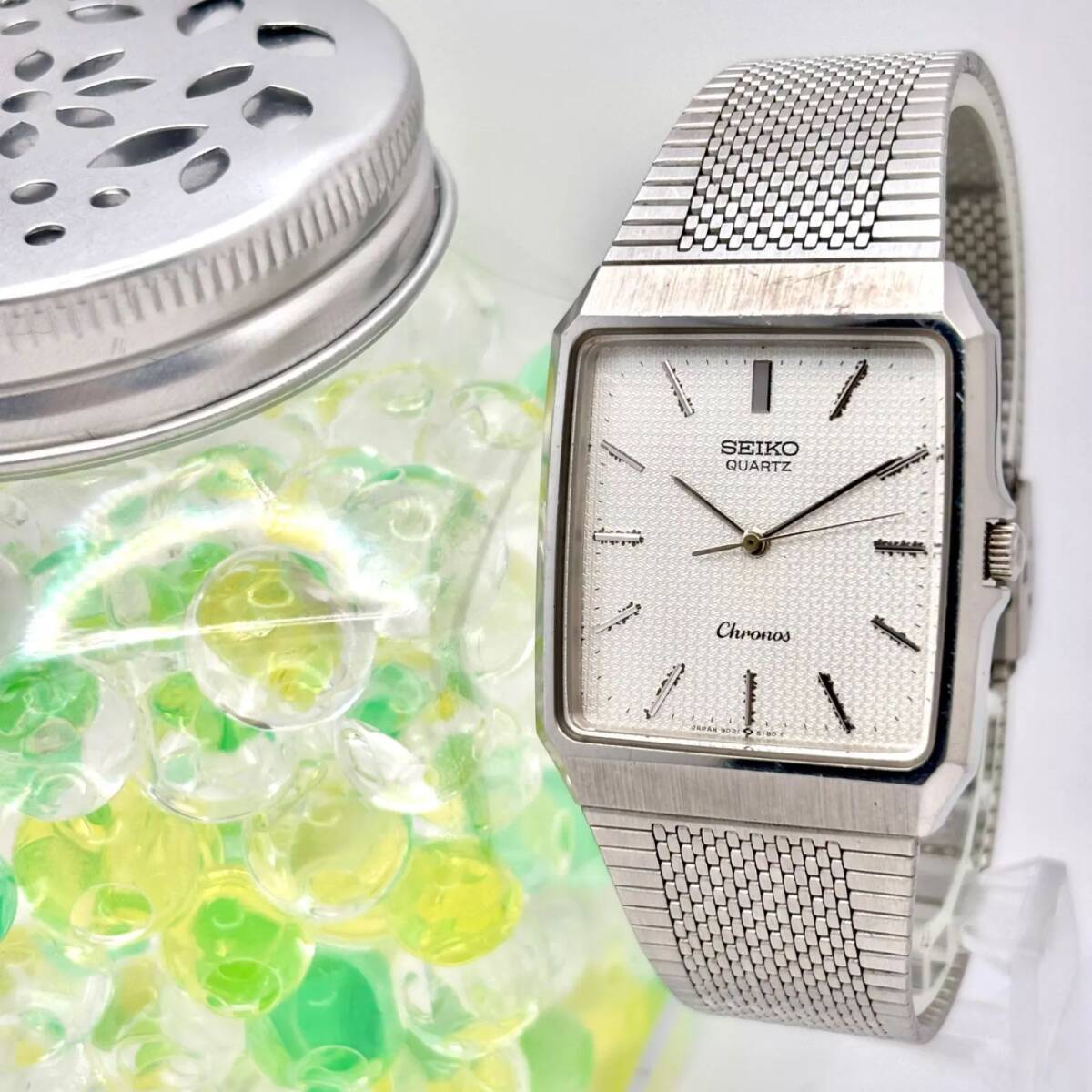 【新品電池】SEIKO セイコー Chronos クロノス メンズ 腕時計 シルバー オクタゴン 9021-5140 420740 純正ベルト拍卖