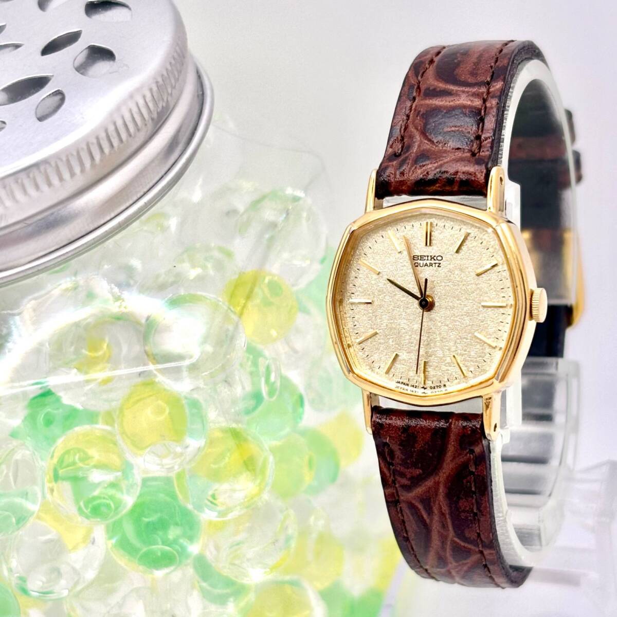 【新品電池】SEIKO セイコー レディース 腕時計 ゴールド オクタゴン 1421-5140 240543 純正ベルト拍卖