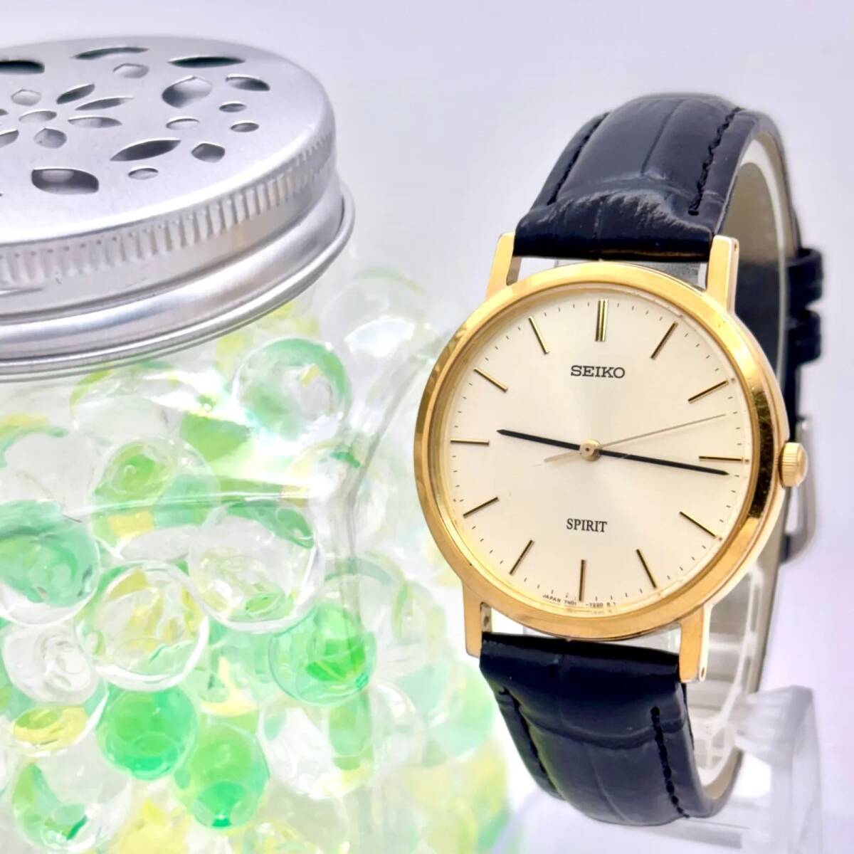 【新品電池】SEIKO セイコー SPIRIT スピリット メンズ 腕時計 ゴールド 7N01-7060 310180 新品ベルト拍卖