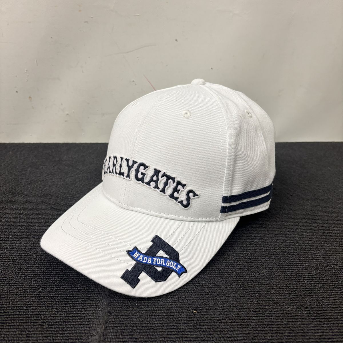 L929-P8-771 PEARLY GATES パーリーゲイツ ベースボールロゴ キャップ ゴルフ GOLF 帽子 白 ホワイト 約56cm OA拍卖