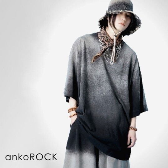 ankoROCK グラデーション ケミカル ピグメント オーバーサイズ Tシャツ ビッグT Antiqua h.NAOTO Drug honey alice auaa Bernings sho拍卖