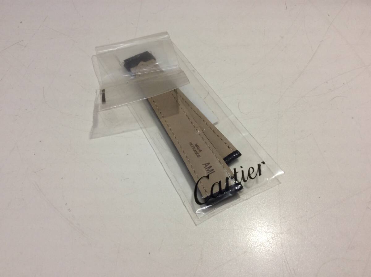 ■5361 Cartier カルティエ レザー 時計 替えベルト 黒 ブラック クロコ型押し レザーベルト ウォッチアクセサリー拍卖
