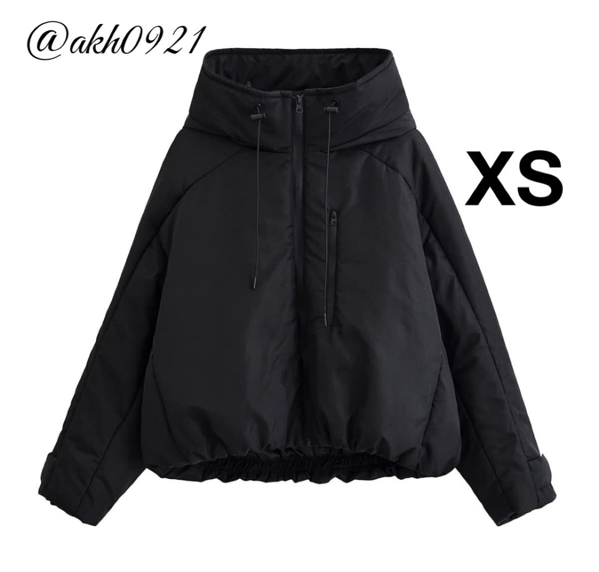 新品★秋新作★vintage ヴィンテージ レトロ ブラック 中綿 ダウンジャケット ジャンパー アウター XSサイズ レディース★ZARA 好きな方に拍卖