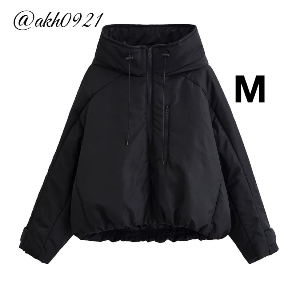 新品★秋新作★vintage ヴィンテージ レトロ ブラック 中綿 ダウンジャケット ジャンパー アウター Mサイズ レディース★ZARA 好きな方に拍卖