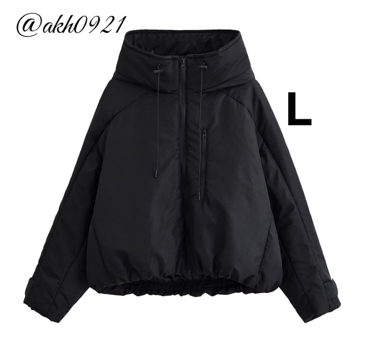 新品★秋新作★vintage ヴィンテージ レトロ ブラック 中綿 ダウンジャケット ジャンパー アウター Lサイズ レディース★ZARA 好きな方に拍卖