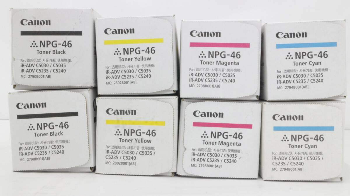 未使用 CANON 純正 トナー NPG-46 4色8本(シアン・マゼンタ・イエロー・ブラック×各2) キャノン ITK8GJNFTL40-D-F10-byebye拍卖