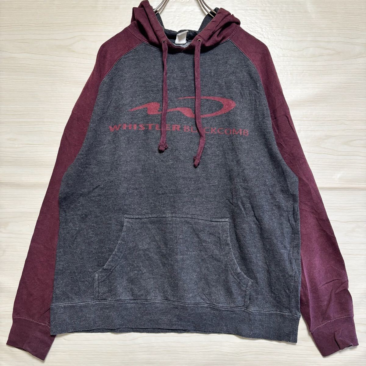 VINTAGE ヴィンテージ プルオーバーパーカー フーディー スウェット スキーウェア サイズS グレー コットン メンズ トップス(40)拍卖