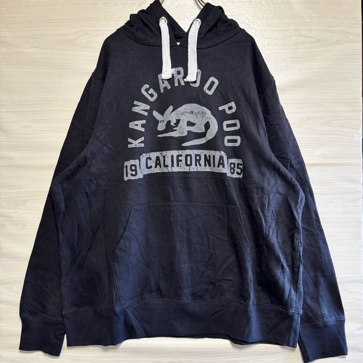 VINTAGE ヴィンテージ プルオーバーパーカー フーディー スウェット カレッジ系 サイズXXXL ブラック 黒 コットン メンズ トップス(40)拍卖