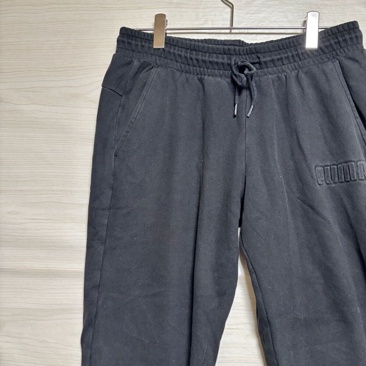 PUMA プーマ スウェットパンツ イージーパンツ ウエストゴム ジョガーパンツ サイズL ブラック 黒 コットン メンズ ボトムス(41)拍卖