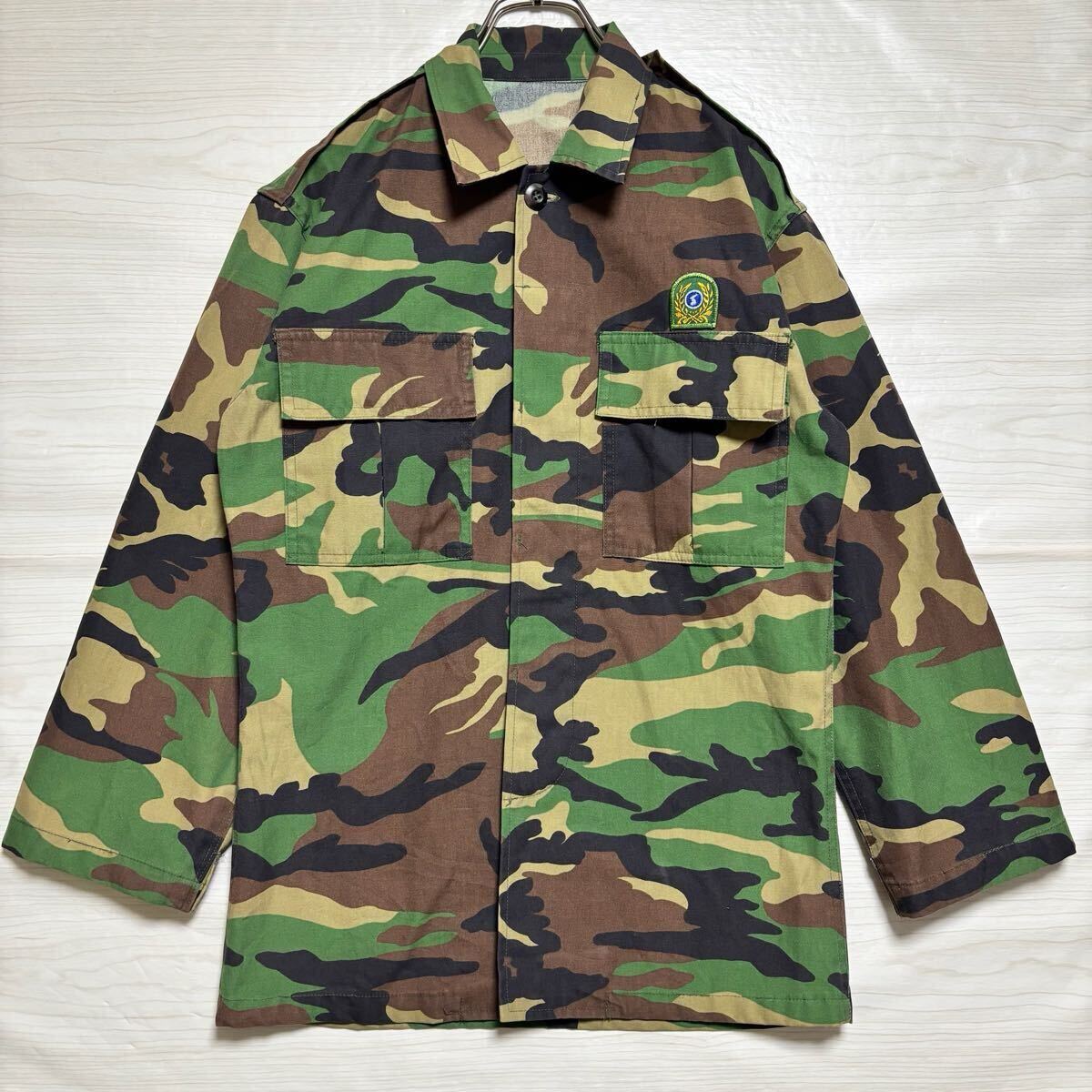 VINTAGE ヴィンテージ ミリタリージャケット フィールドジャケット 迷彩 カモフラ 韓国 サイズ相当 緑 コットン メンズ トップス(41)拍卖