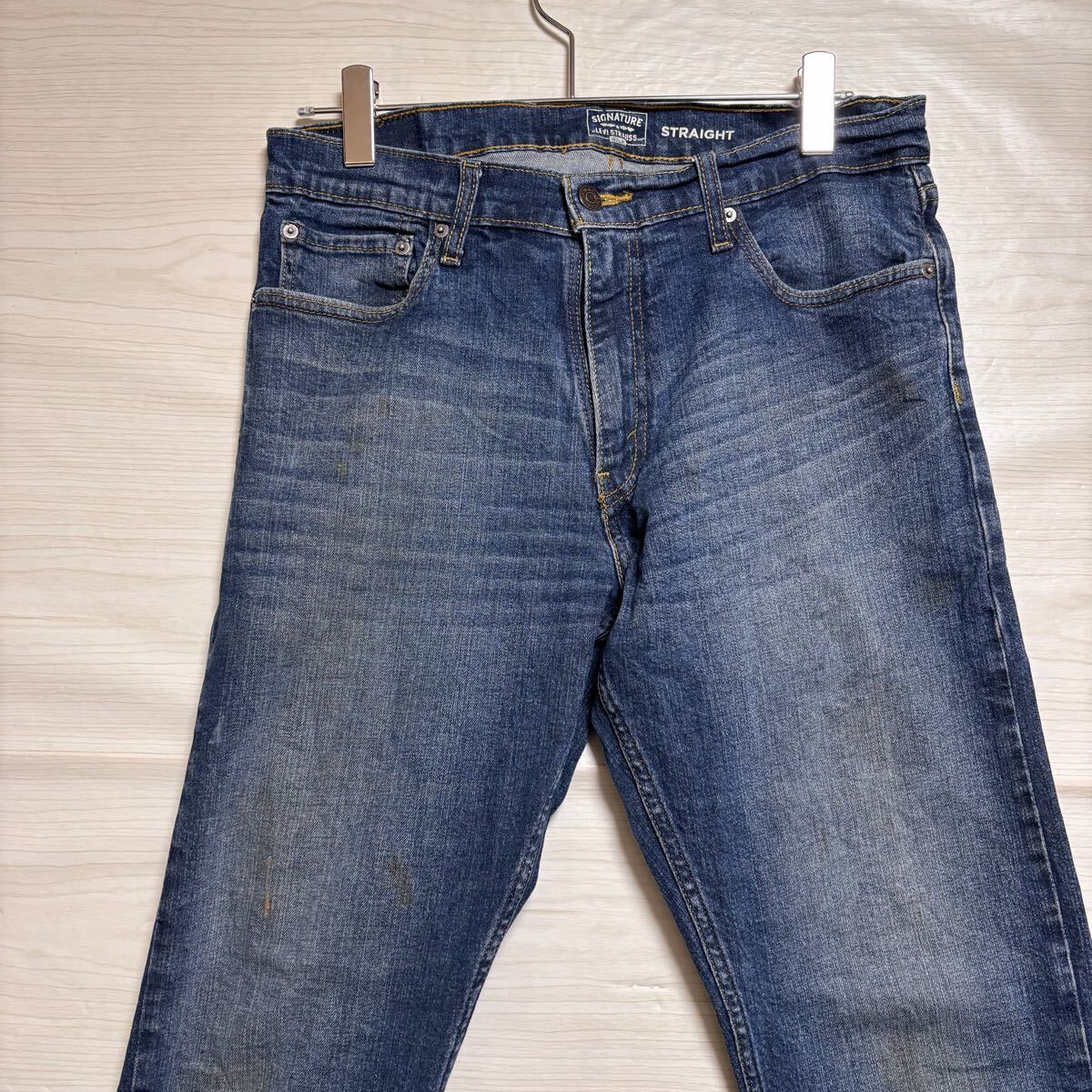 Levi's リーバイス デニムパンツ ストレートジーンズ シグナネイチャー 34インチ インディゴブルー 青 コットン メンズ ボトムス(45)拍卖