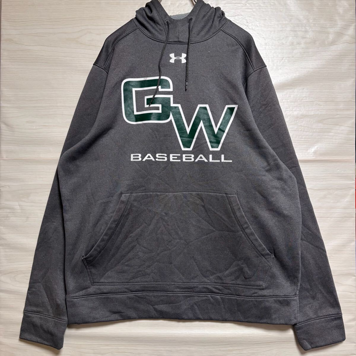 UNDER ARMOR アンダーアーマー プルオーバーパーカー フーディー スウェット ベースボール チームロゴ サイズXL メンズ トップス(47)拍卖