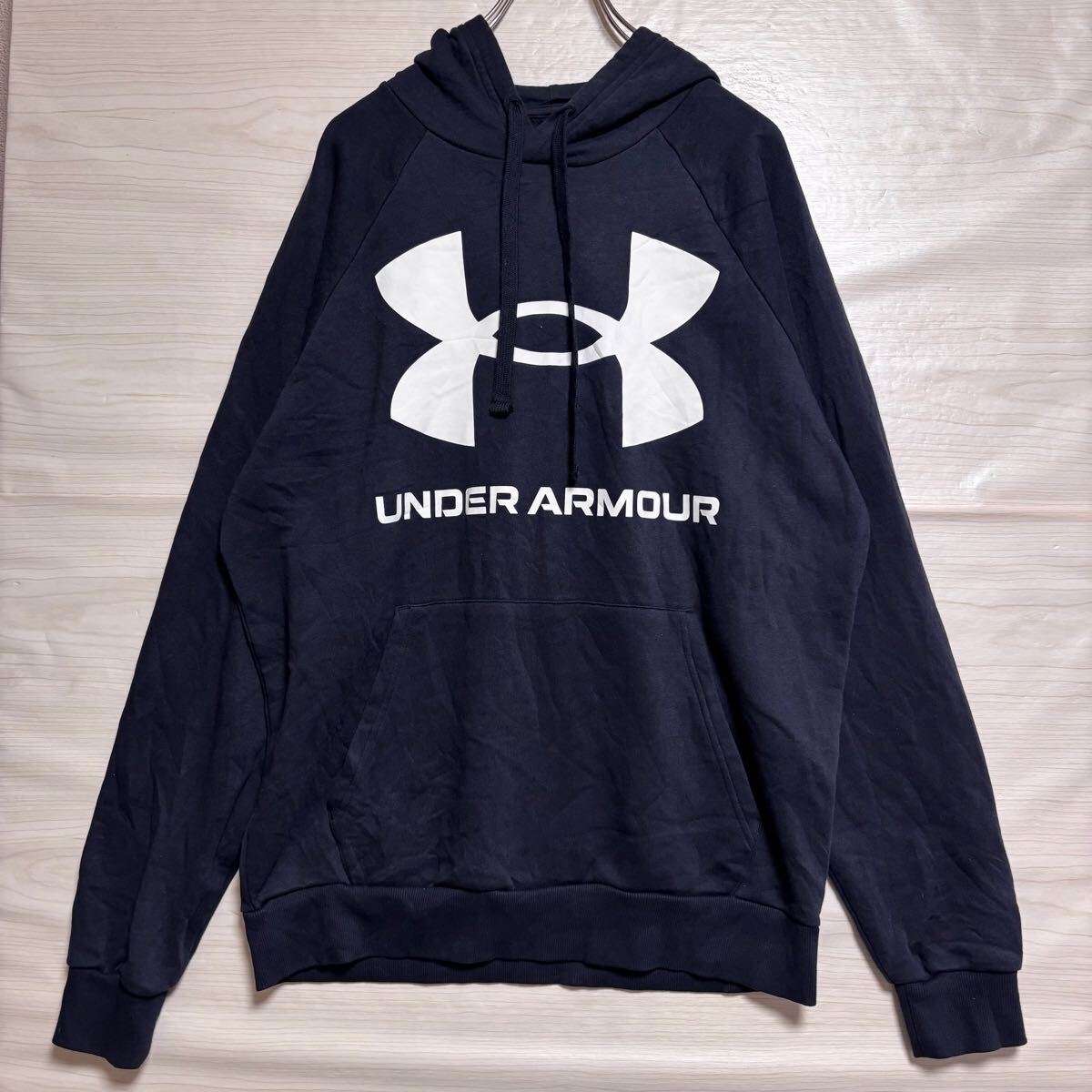 UNDER ARMOR アンダーアーマー プルオーバーパーカー フーディー スウェット サイズM ブラック 黒 コットン メンズ トップス(47)拍卖