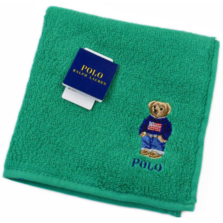 ポロ ラルフローレン タオルハンカチ ハンカチ 1枚 メンズ ブランド POLO Ralph Lauren グリーン ポロベア ベア くま 男性 紳士 ギフト拍卖