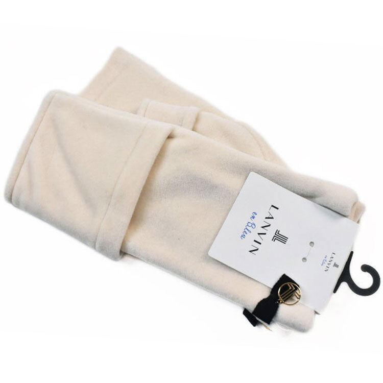 指なし 手袋 ランバン オン ブルー レディース LANVIN en Bleu ベロア調 ロゴ 白 オフホワイト 21-22cm 女性 婦人拍卖