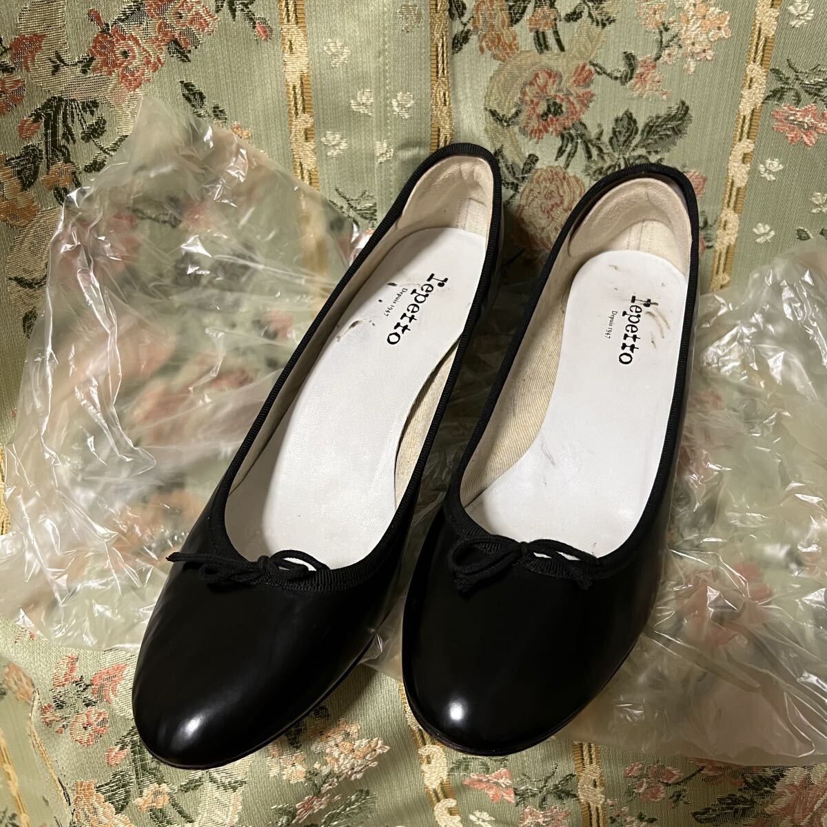 repetto レペット パンプス ヒール リボン 41 26cm 黒 ブラック レザー バレエシューズ バレエシューズ Camille カミーユ 大きいサイズ拍卖
