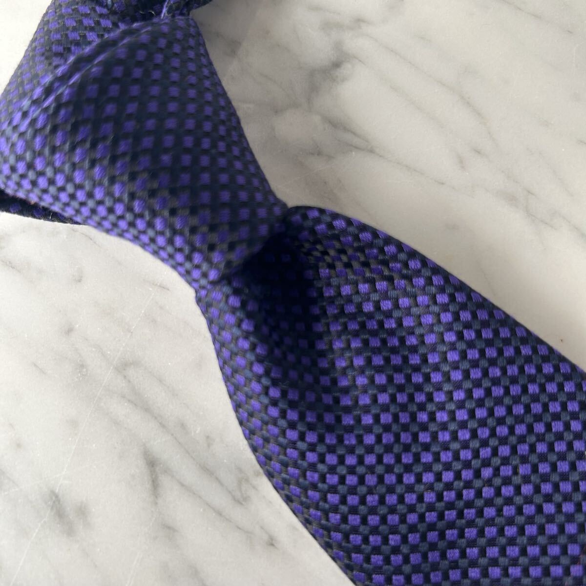 【新品】ネイビー×ヴァイオレットバスケット柄拍卖