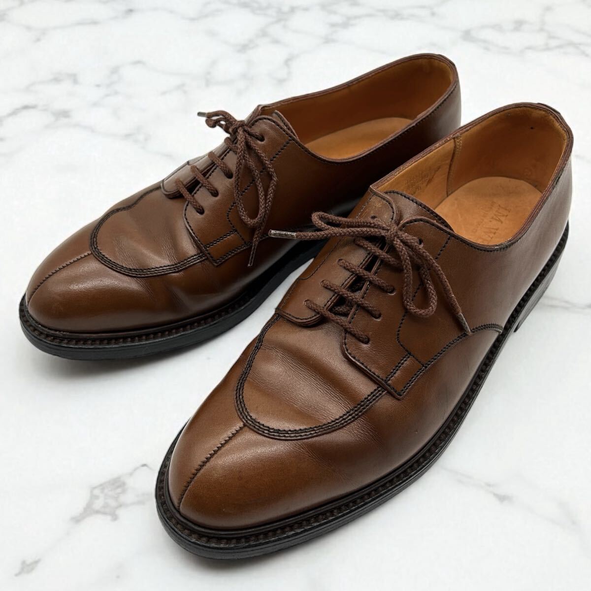 1円 美品 J.M.WESTON ウエストン 598 ハーフハント ロジェ 6D ブラウン ビジネスシューズ 革靴 Uチップ メンズ 拍卖