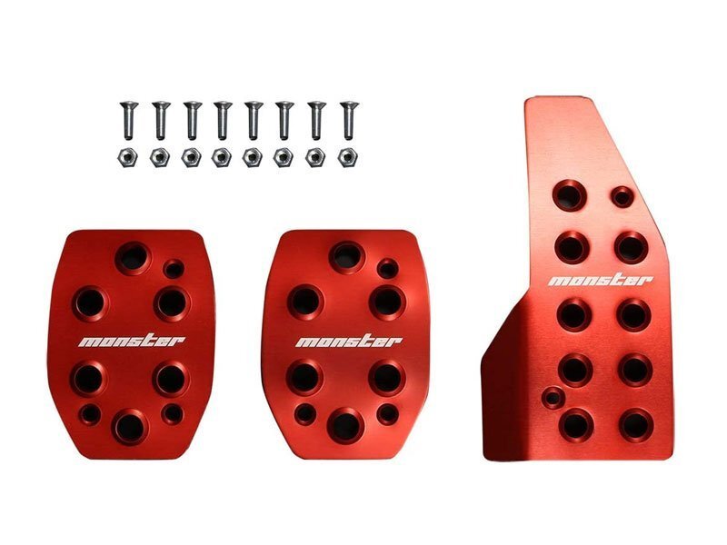 モンスタースポーツ スポーツドライビングペダルカバー レッドアルマイト スイフトスポーツ ZC33S 17.09~(1型~2型) K14C ターボ FF 6MT拍卖