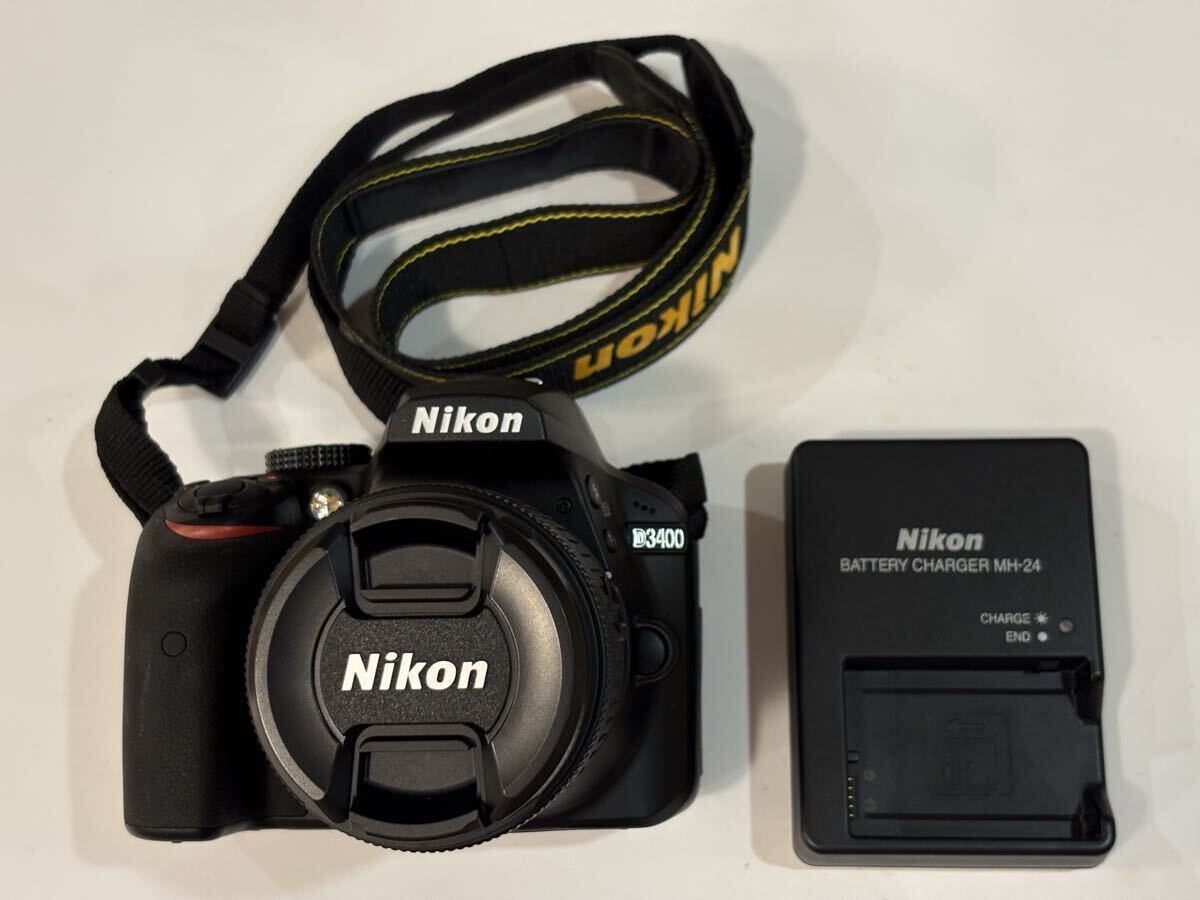 ニコン D3400 Nikon DIGITAL CAMERA D3400 N1510 デジタルカメラ ボディ+レンズ 18-55mm 3.5-5.6 バッテリー充電器 動作品 現状品拍卖