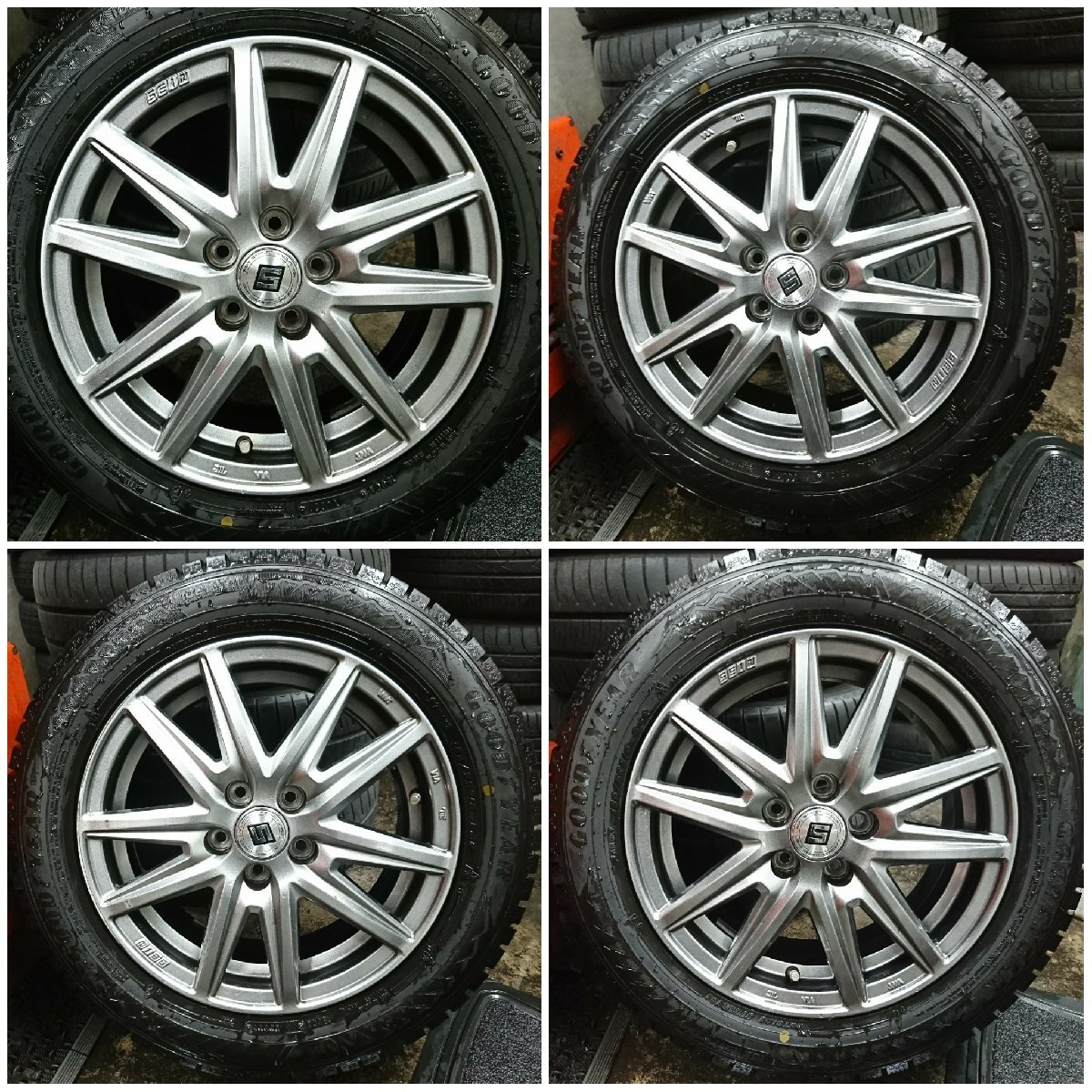 ★中古品★GOODYEAR ICENAVI7 185/60R15 15インチスタッドレスホイールセット 15×6J+45 100-5H 2021年製【他商品と同梱歓迎】拍卖