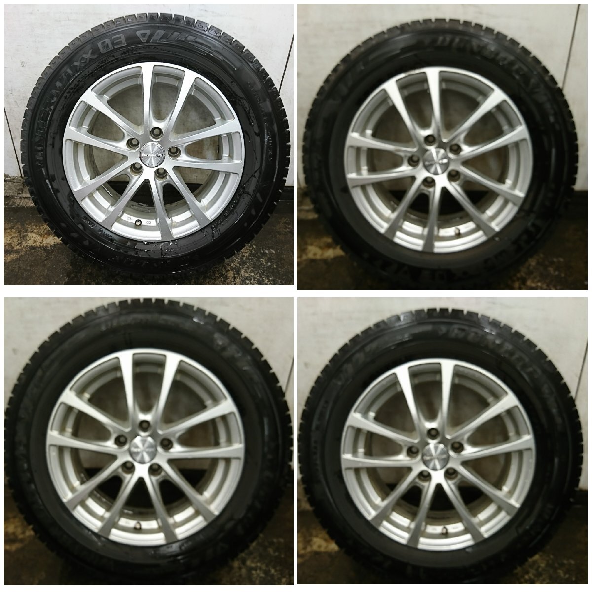★バリ溝★DUNLOP WINTERMAXX 03 WM03 215/60R16 2023年製 スタッドレス ホイール 16×6.5J+30 112-5H VW シャラン等【他商品と同梱歓迎】拍卖