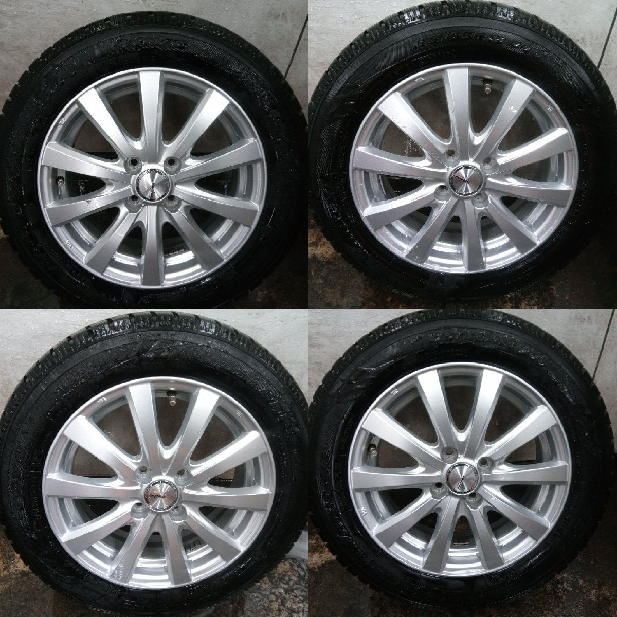 ★中古品★TOYO GARIT GIZ 175/65R15 2022年製 15×5.5J+42 100-4H スタッドレスタイヤホイールセット 4本 【他商品と同梱歓迎】拍卖