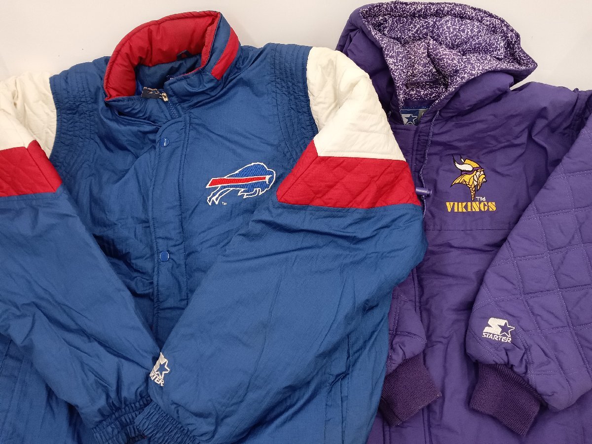 ★中古品★ STARTER NFL BUFFALO BILLS VIKINGS ジャケット ブルゾン サイズ違い2着セット 汚れあり【他商品と同梱歓迎】拍卖