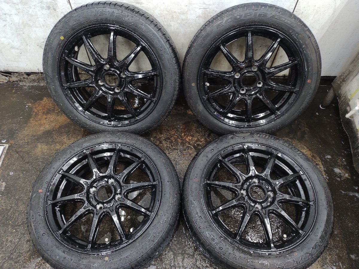 ★中古品★BRIDGESTONE ECOPIA NH200C 165/55R15 2024年製×3 2025年製×1 タイヤホイールセット 15×5.5J+41 100-4H【他商品と同梱歓迎】拍卖