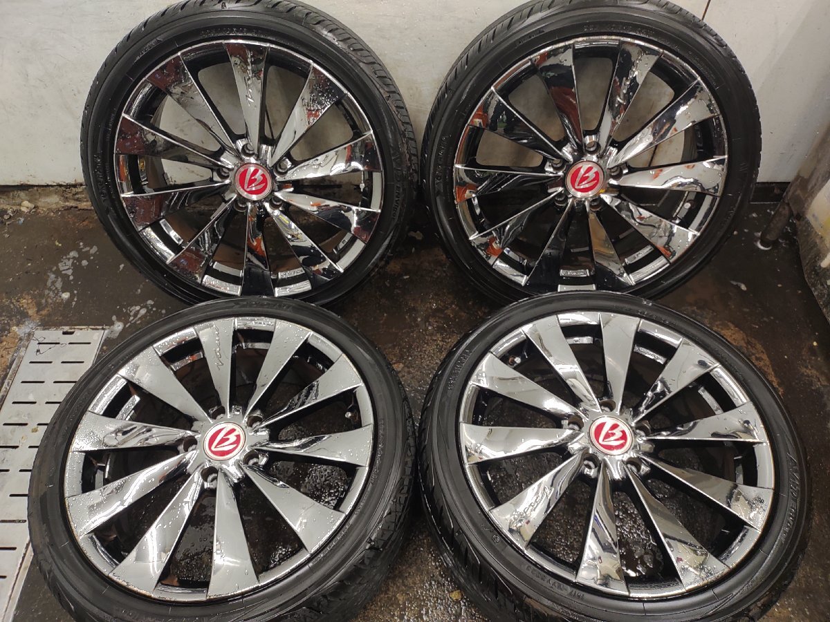 ★中古品★RAYS VERSUS BL-10 GENOMA 18×7.5J+55 114.3-5H タイヤホイールセット YOKOHAMA AVID ENVIgor 225/40R18【他商品と同梱歓迎】拍卖