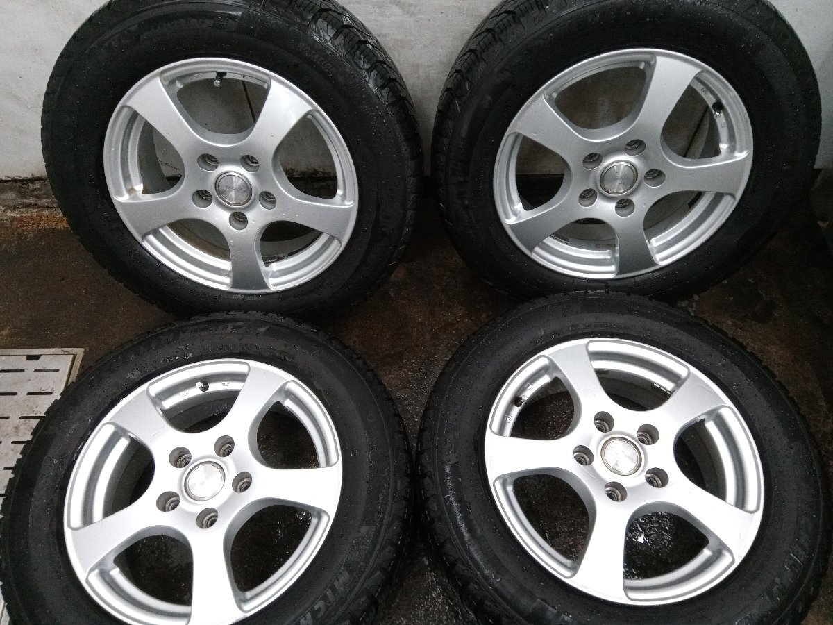 ★中古品★MICHELIN X-ICE SNOW 2023年製 195/65R15 スタッドレスタイヤセット 15×6J+45 114.3-5H【他商品と同梱歓迎】拍卖