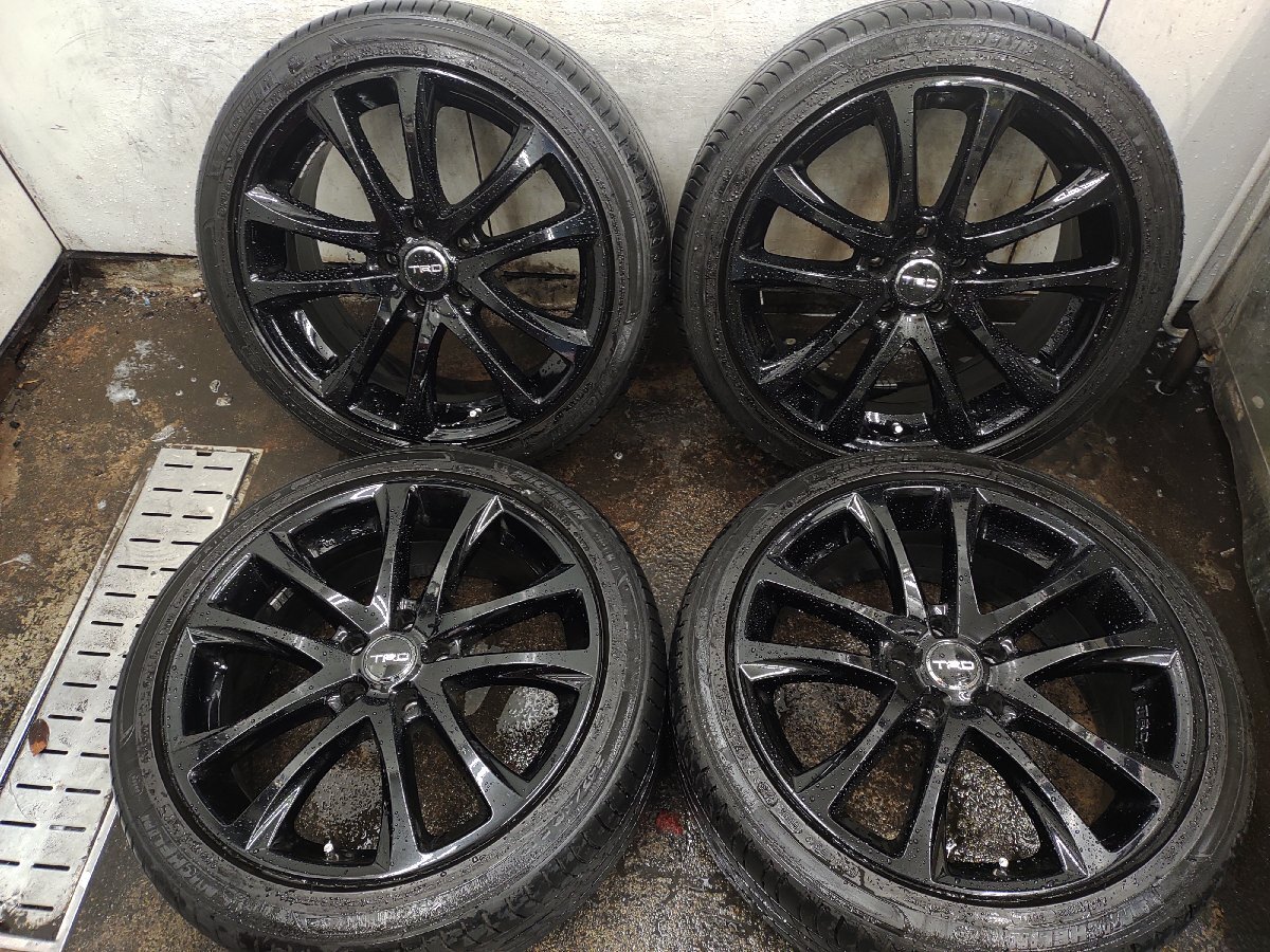 ★中古品★トヨタ 純正OP TRD TF5 19インチ アルミホイール 19×8J+40 114.3-5H ミシュラン プライマシー3 245/40R19【他商品と同梱歓迎】拍卖