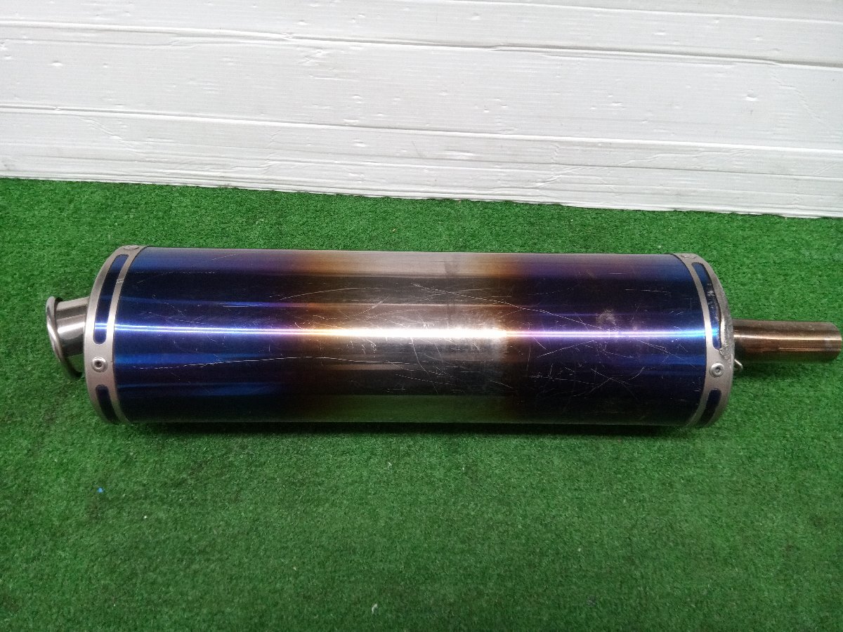 ★中古品★社外 メーカー不明 スリップオンマフラー リアピース 詳細不明 チタン焼き風【他商品と同梱歓迎】拍卖