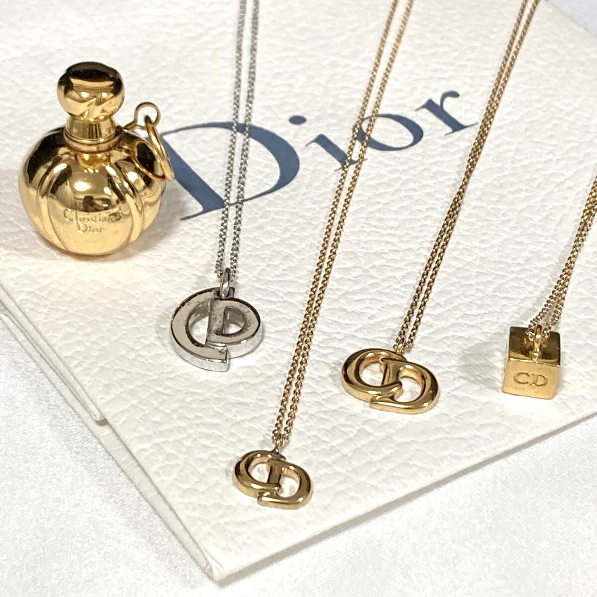 まとめ 5点セット クリスチャン ディオール Christian Dior ネックレス ペンダント アクセサリー CDロゴ ゴールド 金色【796】拍卖