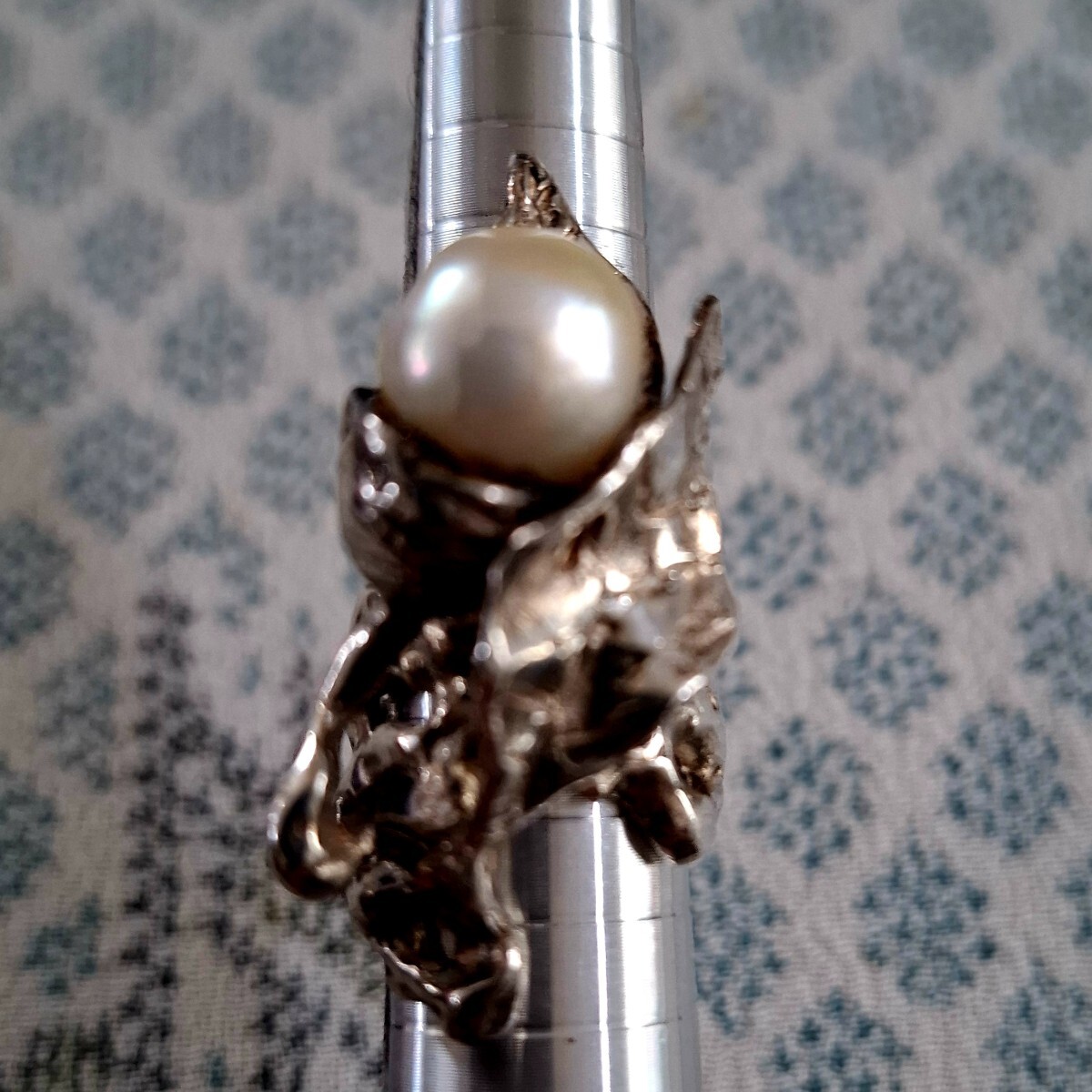 真珠 指輪 silver 刻印あり 約14.88g サイズ約9号拍卖