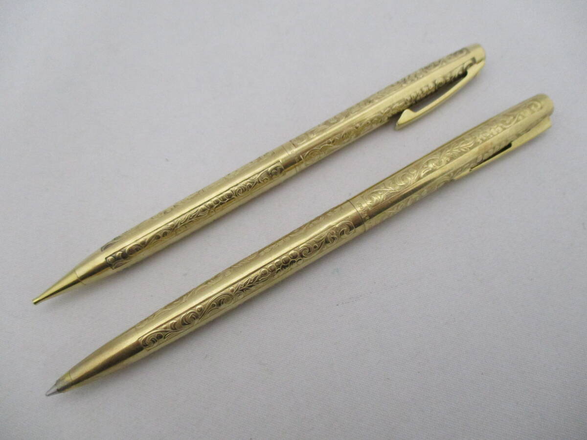 2点セット SHEAFFER シェーファー U.S.A. ノック式 ボールペン /シャーペン 12K GF / RGP ゴールドカラー ヴィンテージ 筆記用具 【8677】拍卖