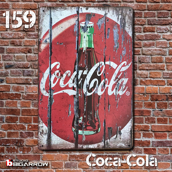 159 ブリキ看板 20×30㎝ Coca-Cola コカ・コーラ ガレージ メタルプレート アメリカンインテリア USフェンス 世田谷ベース拍卖