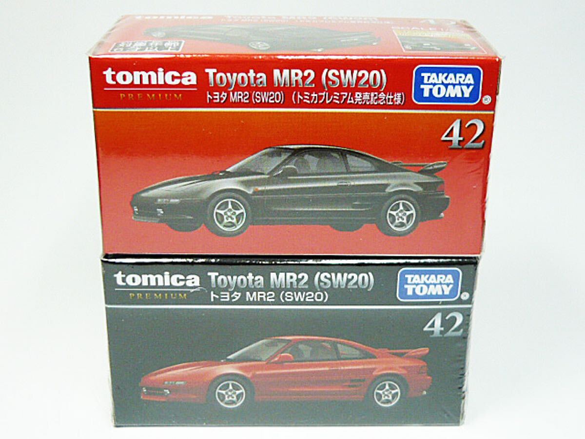 ■トミカプレミアム2台■No.42 トヨタ MR2(SW20)【発売記念仕様、通常】黒色 赤色 TOYOTA MR2拍卖