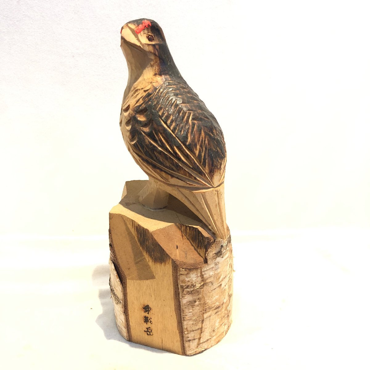 ■■415■置物 木製 乗鞍岳 ライチョウ 鳥 木彫り 彫刻 アルプス 民芸品 木工拍卖