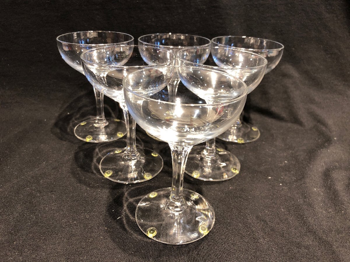 ■■303■未使用■東洋佐々木硝子 シャンパンタワー用シャンパングラス 6客 すべり止め付き 飲食店 パーティー拍卖