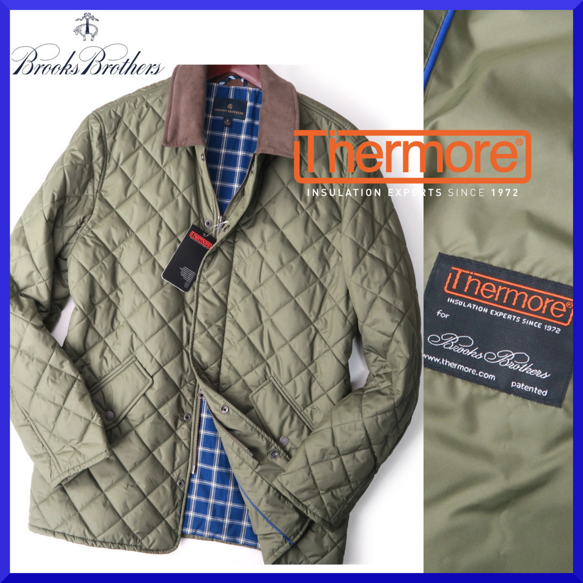 新品本物【名門ブルックスブラザーズBROOKS】ハイテク中綿入!!保温性◎Thermore社キルトジャケットブルゾン/ビジネス/メンズ/US:M=M,L拍卖