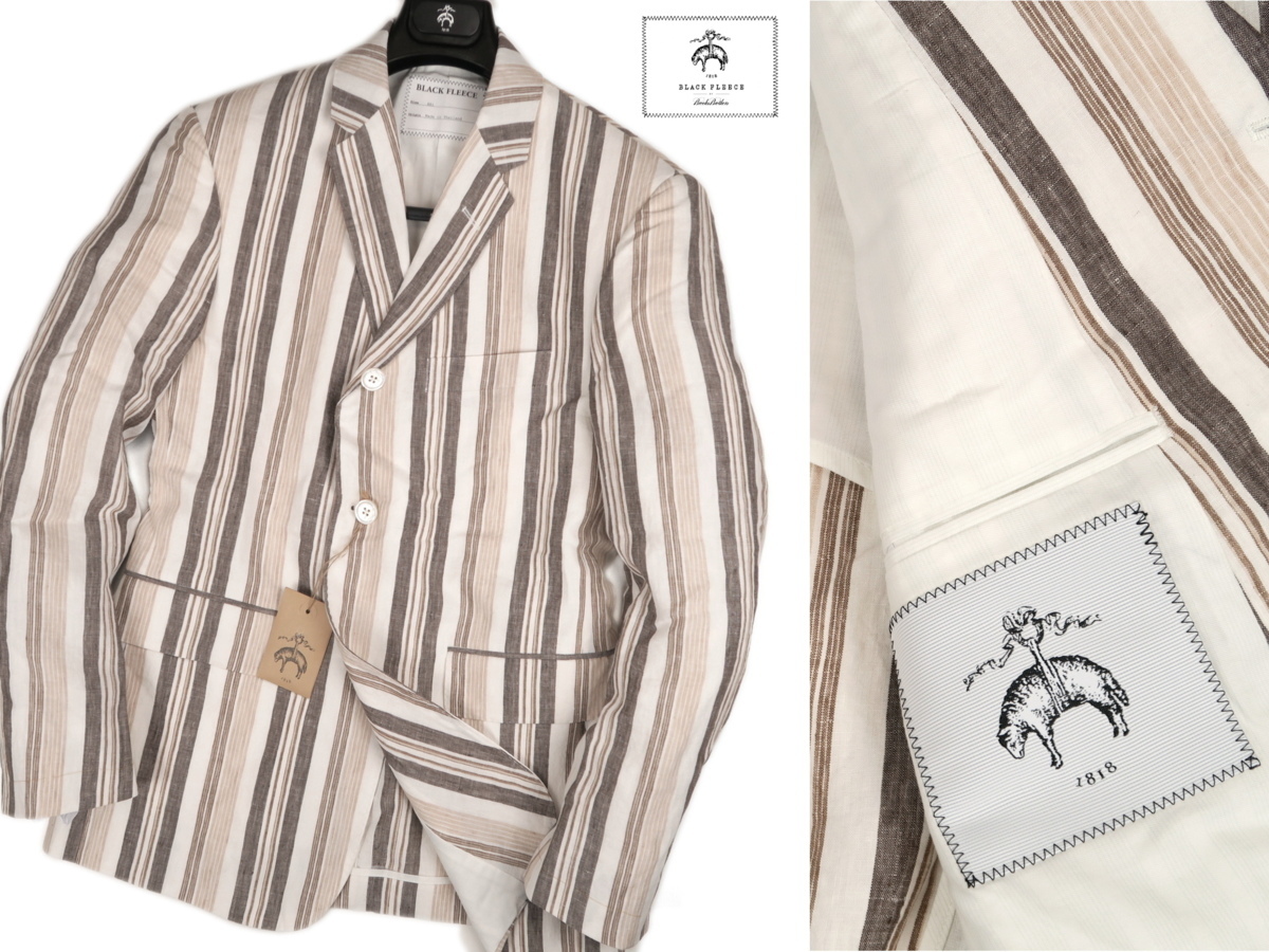 価格14万新品本物BLACK FLEECEブラックフリース ブルックスブラザーズ麻100%こなれ感◎リネンジャケット/メンズ/トムブラウン/BB2=L,XL拍卖
