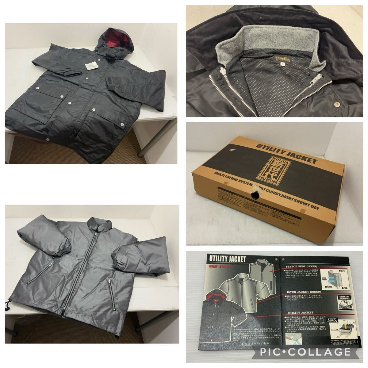 D(1105s1)未使用 アサヒ WONDA ワンダ 新世代 ユーティリティジャケット ダウンジャケット フリースベスト 3点セット テフロン加工 Fサイズ拍卖