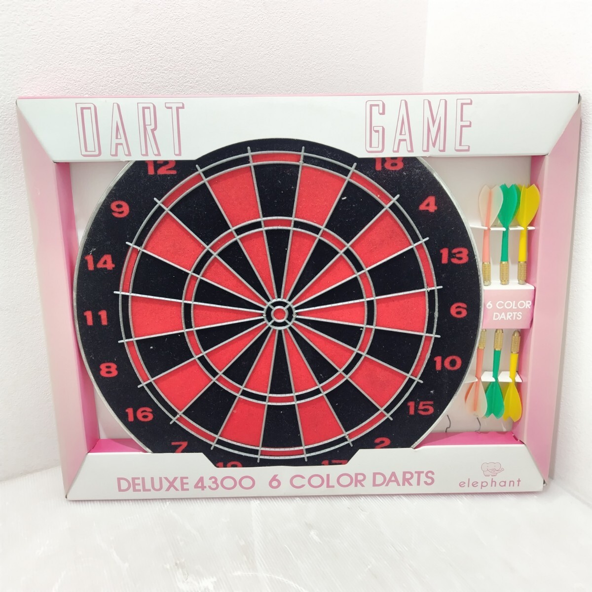 D田(1117i3) elephant エレファント ダーツゲーム DELUXE4300 ダーツボード 矢6本 ダーツセット レトロ 昭和レトロ ●長期保管品拍卖