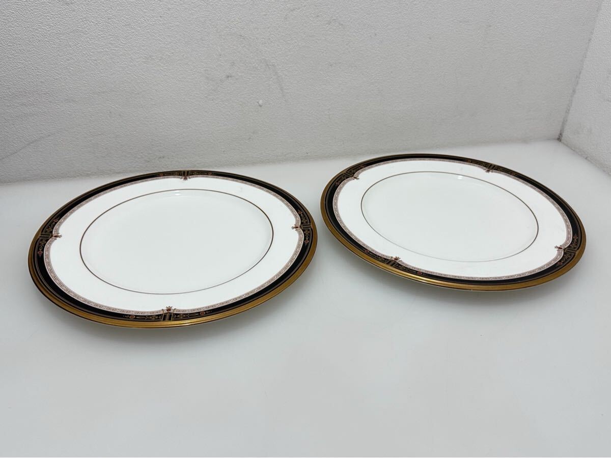 D(1111t6) Noritake ノリタケ GOLD AND SABLE ゴールドアンドサブル プレート 2枚セット オーバルプラター お皿 皿 大皿 洋食器 食器拍卖