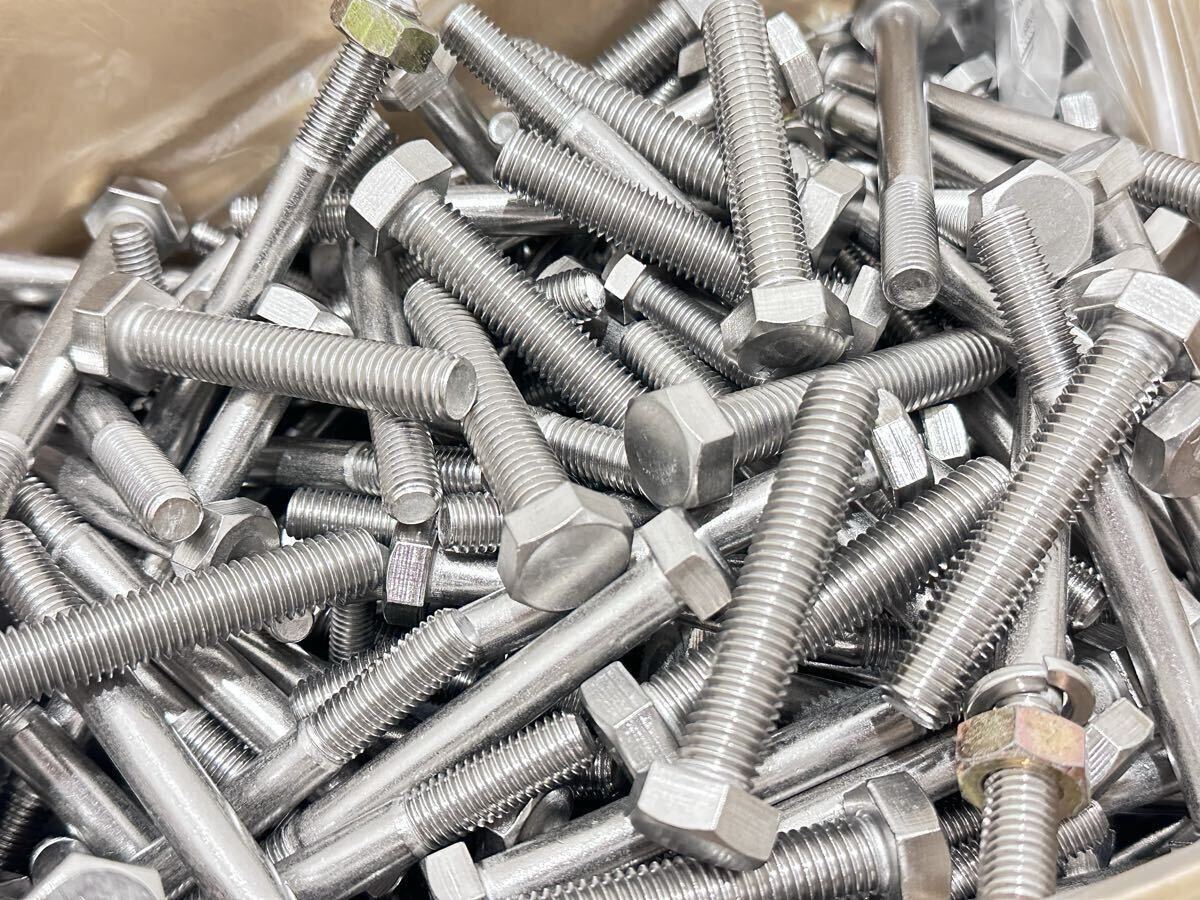 D(1121t10) 大量!! 六角ボルト まとめ 全ネジ 半ネジ 部分ネジ ネジ 鉄 金属製 総重量約10kg まとめ売り拍卖