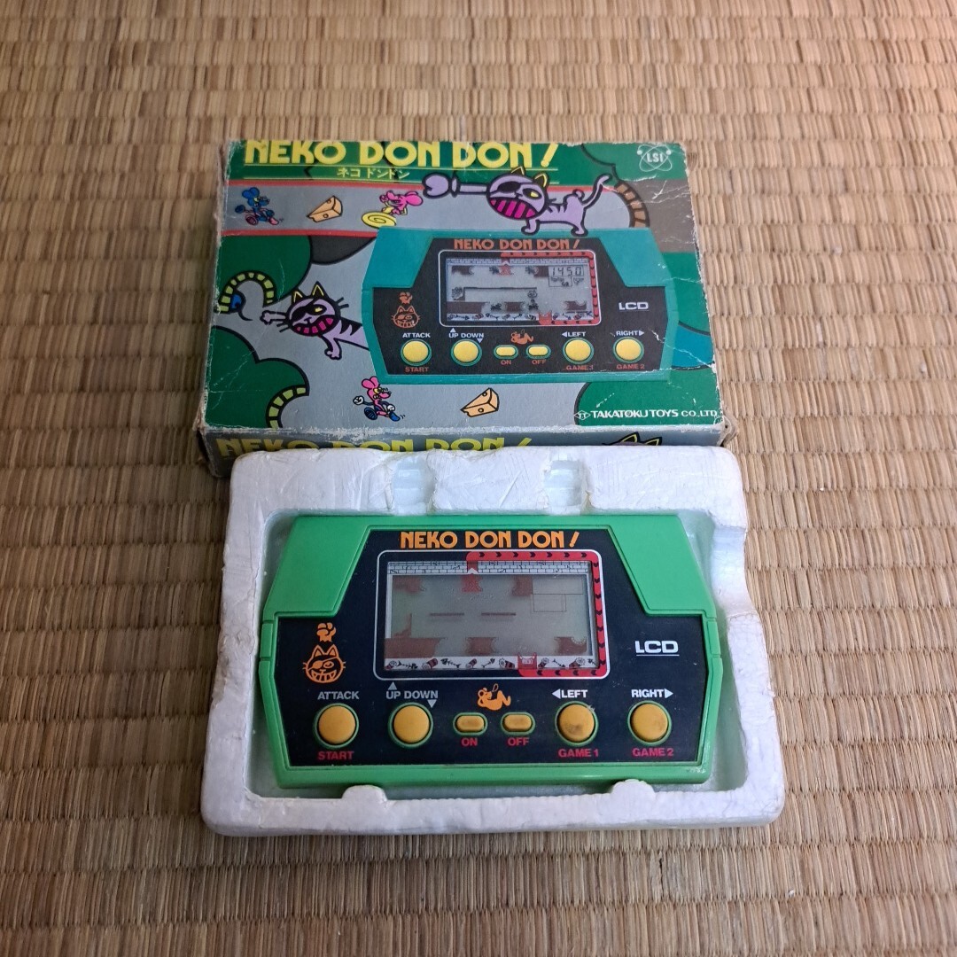 昭和レトロ LSIゲーム NEKO DON DON! ゲームウォッチ LCD タカトクトイス 携帯ゲーム ネコドンドン A1拍卖