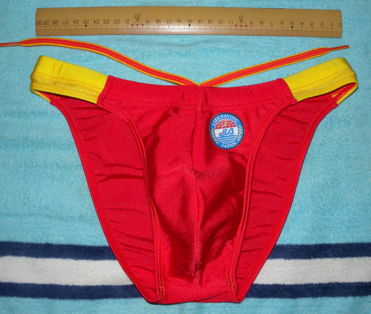 ★★送料込 ライフセーバーカラー ライフセービング ガード仕様 赤黄 特注ビキニ 水着 M 新品★★★拍卖